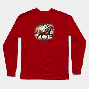 Saratoga Springs Horse Racing Long Sleeve T-Shirt